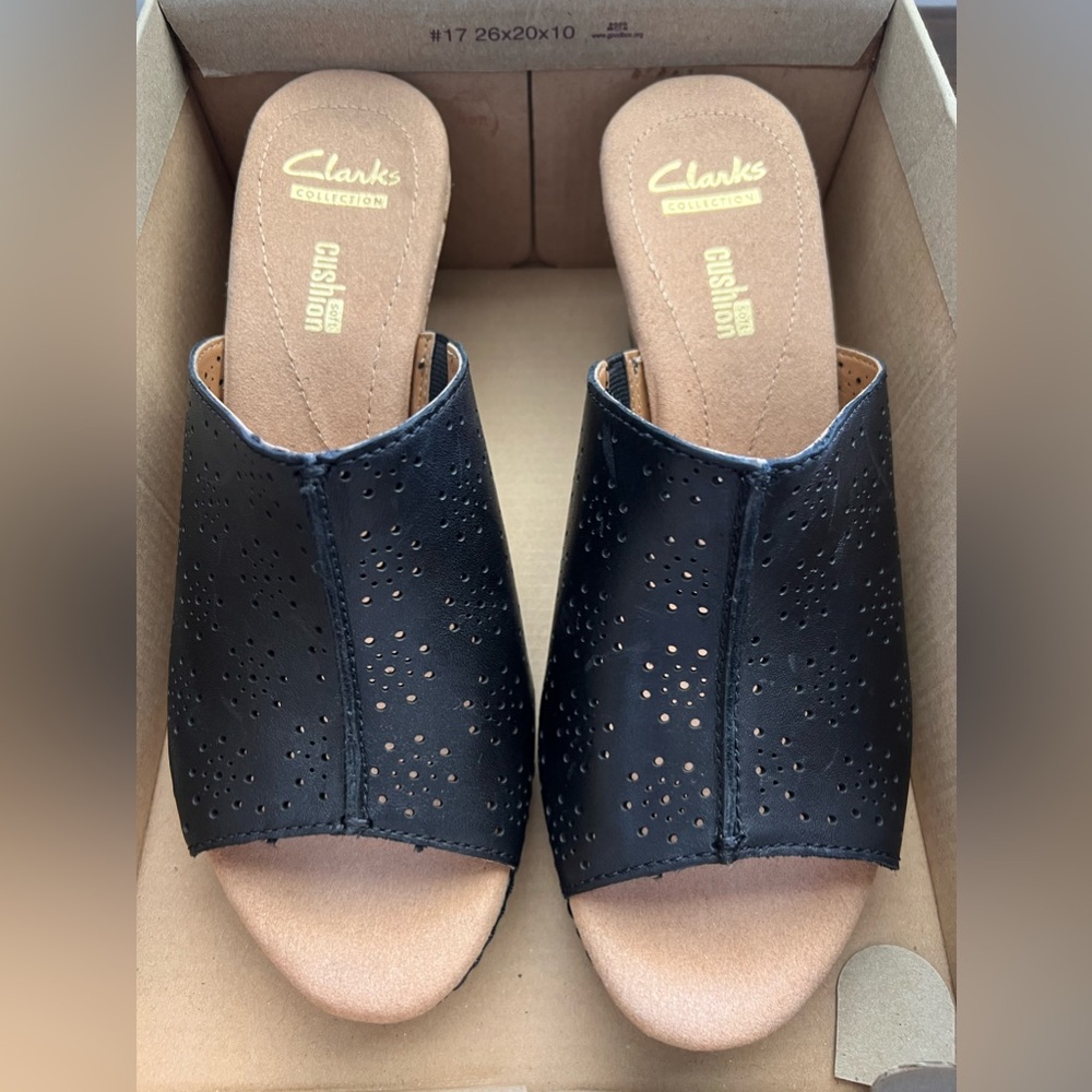 Clarks Helio Corridor Black Leather Size 8